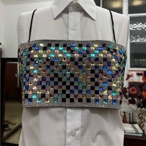 Zara Shimmery Embellished
Crop Top Size S